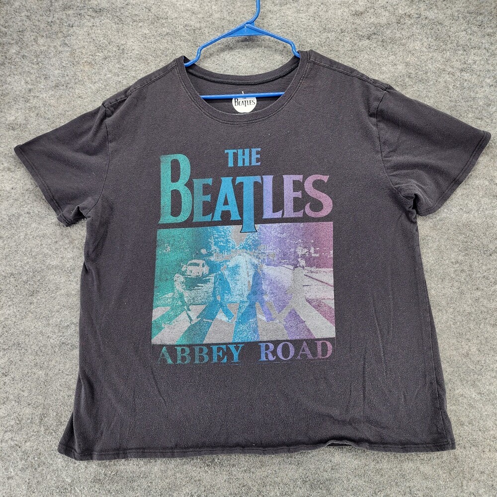The Beatles Shirt Womens XL 16-18 Short Sleeve Black Abbey Road